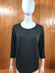 A.N.A ANA Adult Women 3/4 Sleeve Pullover M MD Medium Gray Shirt Top