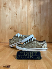 COACH DEE Womens Size 7B Fabric Fashion Shoes Sneakers Gold & Brown Q998