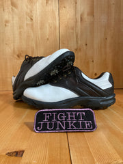 FOOTJOY GREENJOYS Men 12W Leather Golf Shoes Sneakers White & Brown 45587