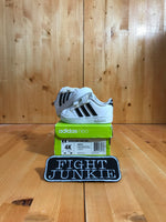 NEW! ADIDAS BASELINE CMF Infant Baby Size 4K Leather Shoes Sneakers White AW4321