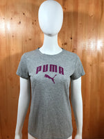 PUMA Graphic Print Adult T-Shirt Tee Shirt M MD Medium Gray Purple Shirt