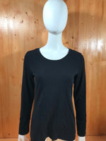 A.N.A ANA Adult Women Long Sleeve T-Shirt Tee Shirt M MD Medium Black Top