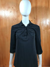 SONOMA Adult Women 3/4 Sleeve T-Shirt Tee Shirt S SM Small Black Button Top