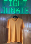 NEW! JOCKEY BASICS Large L Lrg Adult Mens Moisture Wicking Short Sleeve Orange V Neck T Shirt Tee Shirt