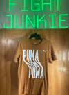 NEW! PUMA WAVY PERFORMANCE Small S SM Adult Mens Graphic Print Short Sleeve Tan T Shirt Tee Shirt