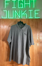 NEW! PUMA ESSENTIALS JERSEY POLO XXL Adult Mens Button Down Short Sleeve Gray T Shirt Tee Polo