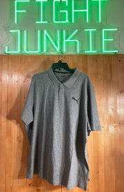 NEW! PUMA ESSENTIALS JERSEY POLO XXL Adult Mens Button Down Short Sleeve Gray T Shirt Tee Polo