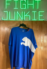 NEW! PUMA OVERSIZED LOGO Large L Lrg Adult Mens Graphic Print Short Sleeve Blue T Shirt Tee Shirt