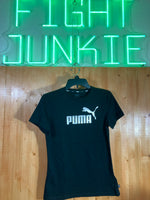 NEW! PUMA ESSENTIALS XL Extra Large Xtra Large Kids Girls Graphic Print Short Sleeve Black T Shirt Tee Shirt