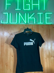 NEW! PUMA ESSENTIALS Large L Lrg Kids Girls Graphic Print Short Sleeve Black T Shirt Tee Shirt