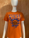 ADIDAS "NEW YORK KNICKS" NBA BASKETBALL 2013 Graphic Print Kids Youth Unisex L Large Lrg Orange T-Shirt Tee Shirt