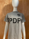 ADIDAS "LONG ISLAND JUNIOR SOCCER LEAGUE PDP" PLAYER DEVELOPMENT PROGRAM Graphic Print Kids Youth Unisex L Large Lrg Gray T-Shirt Tee Shirt