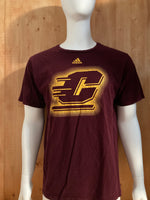 ADIDAS "CENTRAL MICHIGAN CHIPPEWAS" Graphic Print Adult XL Extra Large Xtra Large Burgundy T-Shirt Tee Shirt