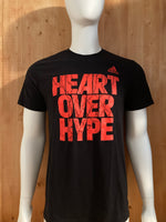 ADIDAS "HEART OVER HYPE" CLIMALITE Graphic Print The Go To Performance Tee Adult L Large Lrg Black 2014 T-Shirt Tee Shirt