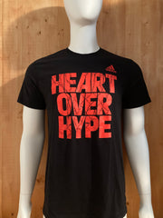 ADIDAS "HEART OVER HYPE CLIMALITE Graphic Print The Go To Performance Tee Adult L Large Lrg Black 2014 T-Shirt Tee Shirt