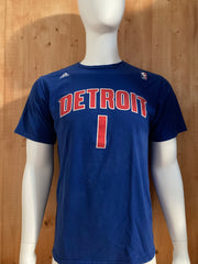 ADIDAS "ANDRE DRUMMOND" 1 DETROIT PISTIONS NBA Graphic Print The Go To Tee Adult L Large Lrg Blue 2012 T-Shirt Tee Shirt