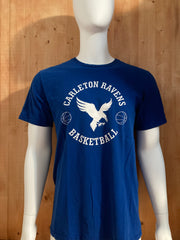 ADIDAS "CARLETON RAVENS BASKETBALL" Graphic Print The Go To Tee Adult L Large Lrg Blue 2013 T-Shirt Tee Shirt