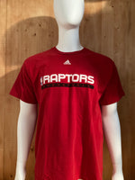 ADIDAS "RAPTORS BASKETBALL" NBA Graphic Print Adult L Large Lrg Red T-Shirt Tee Shirt