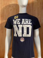 ADIDAS "WE ARE ND DISCOVER BCS 2013 NATIONAL CHAMPIONSHIP" NOTRE DAME FOOTBALL Graphic Print The Go To Tee Adult M Medium MD Blue T-Shirt Tee Shirt
