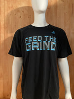 ADIDAS "FEED THE GRIND" Graphic Print The Go To Tee Adult 2XL XXL Black T-Shirt Tee Shirt