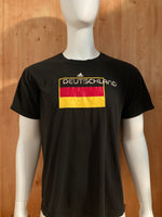 ADIDAS "DEUTSCHLAND" CLIMALITE Graphic Print Adult XL Extra Large Xtra Large Black T-Shirt Tee Shirt