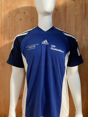 ADIDAS "VERSICHERUNG VORSORGE VERMOGEN" TSV FRANKENBURG VINTAGE VTG Graphic Print Adult M Medium MD Blue 2001 T-Shirt Tee Shirt