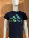 ADIDAS Graphic Print Adult S Small SM Dark Blue T-Shirt Tee Shirt