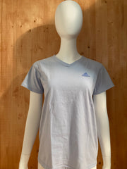 ADIDAS "EMBROIDERED LOGO" Adult M Medium MD Pastel Blue 2006 T-Shirt Tee Shirt