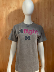 ADIDAS "ALL FIGHT" MICHIGAN Graphic Print Adult S Small SM Gray T-Shirt Tee Shirt