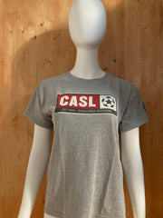 ADIDAS "CASL CHALLENGE DIVISION" SPONSORED BY BLUECROSS BLUESHIELD OF NORTH CAROLINA Graphic Print Kids Youth Unisex L Large Lrg Gray T-Shirt Tee Shirt