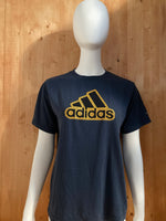 ADIDAS CLIMALITE Graphic Print Kids Youth Unisex L Large Lrg Blue T-Shirt Tee Shirt