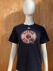 ADIDAS "BOSTON REDSOX" Graphic Print Kids Youth Unisex L Large Lrg Blue T-Shirt Tee Shirt