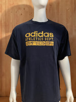 ADIDAS "ATHLETICS DEPT" Graphic Print Adult 2XL XXL Blue T-Shirt Tee Shirt