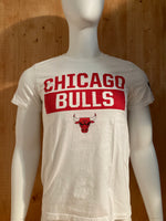 ADIDAS "CHICAGO BULLS" TREFOIL NBA Graphic Print Adult S Small SM White 2015 T-Shirt Tee Shirt
