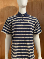 ADIDAS VINTAGE VTG 90S Adult T-Shirt Tee Shirt XL Xtra Extra Large Striped Polo