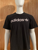 ADIDAS "TREFOIL" Graphic Print Adult T-Shirt Tee Shirt XL Xtra Extra Large Black Shirt