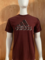 ADIDAS Graphic Print Adult T-Shirt Tee Shirt XL Xtra Extra Large Maroon Shirt