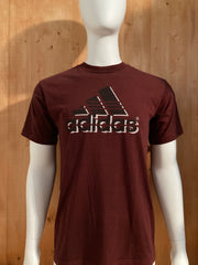 ADIDAS Graphic Print Adult T-Shirt Tee Shirt XL Xtra Extra Large Maroon Shirt
