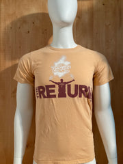 ADIDAS "THE RETURN" LEBRON JAMES CLEVLAND CAVS NBA Graphic Print Adult T-Shirt Tee Shirt S Small SM Peach