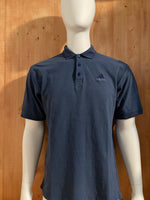 ADIDAS Adult T-Shirt Tee Shirt M Medium MD Denim Blue Polo