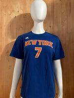 ADIDAS "CARMELO ANTHONY" #7 NEW YORK KNICKS NBA BASKETBALL Graphic Print Kids Youth Unisex T Shirt Tee Shirt XL Extra Xtra Large Blue Shirt