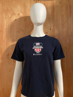 ADIDAS "REVOLUTION ACADEMY" PRESENTED BY UNITED HEALTHCARE Graphic Print Kids Youth Unisex T-Shirt Tee Shirt L Large Lrg Dark Blue Shirt