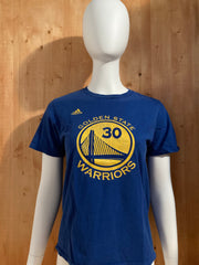 ADIDAS "GOLDEN STATE WARRIORS" STEPHEN CURRY #30 NBA BASKETBALL Graphic Print Kids Youth Unisex T-Shirt Tee Shirt L Large Lrg Blue Shirt