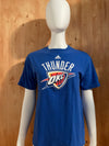 ADIDAS "OKC THUNDER" Graphic Print Kids Youth Unisex T-Shirt Tee Shirt L Large Lrg Blue Shirt