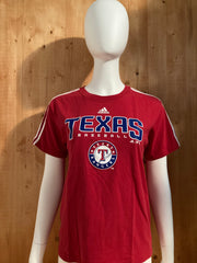 ADIDAS "TEXAS RANGERS" MLB BASEBALL Graphic Print Kids Youth Unisex T-Shirt Tee Shirt L Large Lrg Red Shirt
