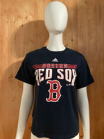 ADIDAS "BOSTON RED SOX" MLB BASEBALL Graphic Print Kids Youth Unisex T Shirt Tee Shirt L Lrg Large Dark Blue Shirt