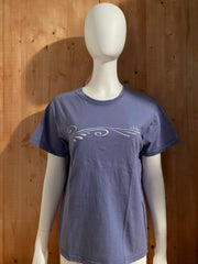 ADIDAS Graphic Print Adult T-Shirt Tee Shirt L Lrg Large Blue Gray Shirt
