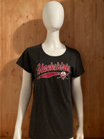ADIDAS "BLACKSHIRTS" Graphic Print Adult T-Shirt Tee Shirt 2XL XXL Dark Gray Scoop Neck Shirt