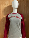 ADIDAS "CINCINNATI" Graphic Print Kids Youth Unisex T-Shirt Tee Shirt L Large Lrg Gray & Red Long Sleeve Shirt