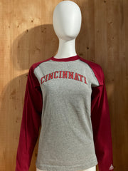 ADIDAS "CINCINNATI" Graphic Print Kids Youth Unisex T-Shirt Tee Shirt L Large Lrg Gray & Red Long Sleeve Shirt